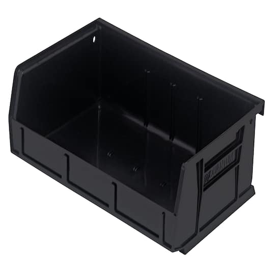 B2777188 11 x 7.37 x 3 in. Ultra Series Stack & Hang Bin, Black - Polypropylene - 3 Slots - Pack of 8